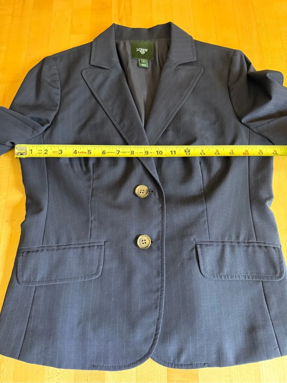 J. Crew Suiting Navy Pinstripe Lightweight Wool Pant Suit City Fit 6/8  *EUC*